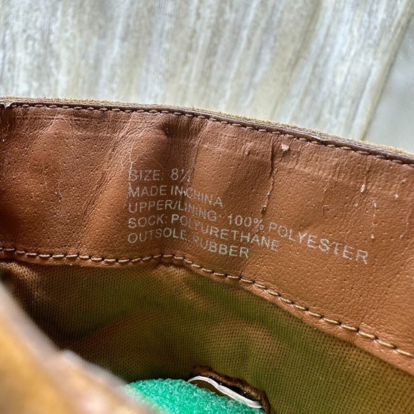 American Eagle Boots Womens 8.5 Suede Leather Moto Harness Slouch Biker Mid Calf - Picture 9 of 10